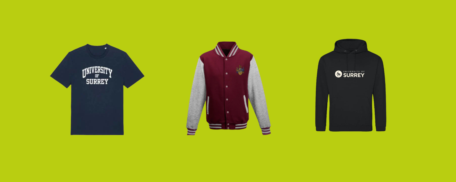 A selection of University clothing items