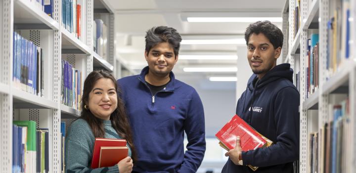 A group of students in the Library