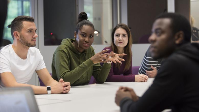 Lively student discussion 