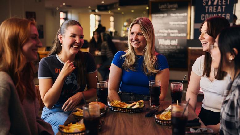 Surrey students laughing