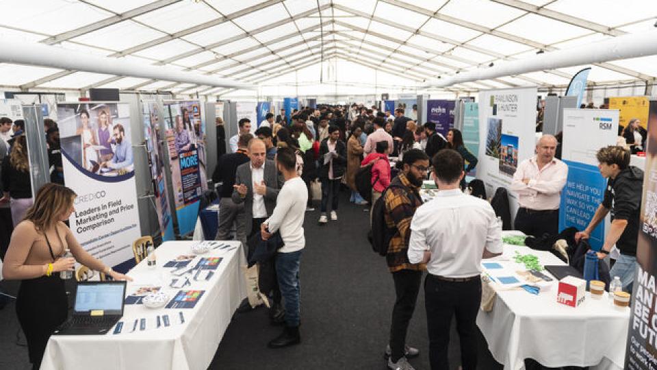 People at careers fair