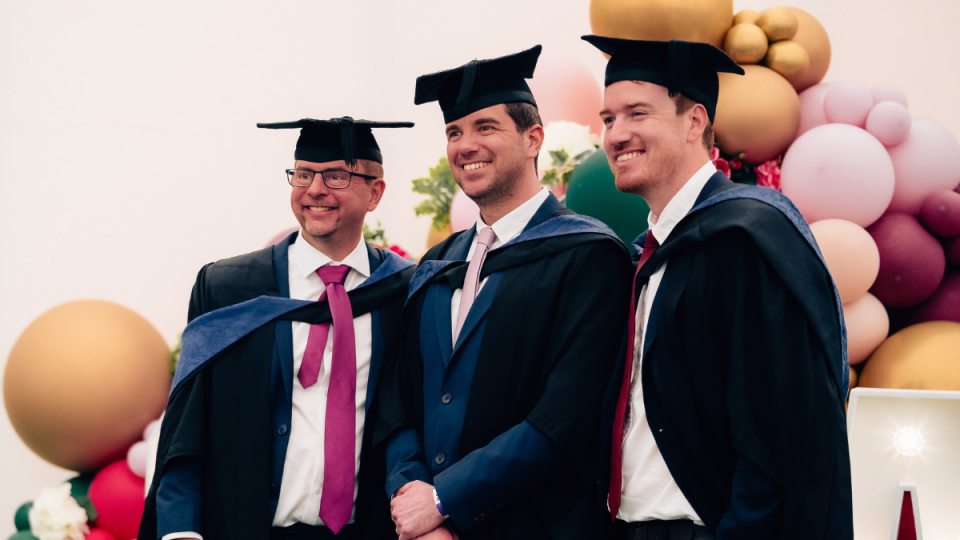 A group of graduates at their reception