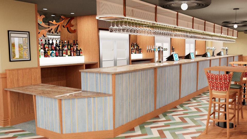 A visual of the bar in the pub