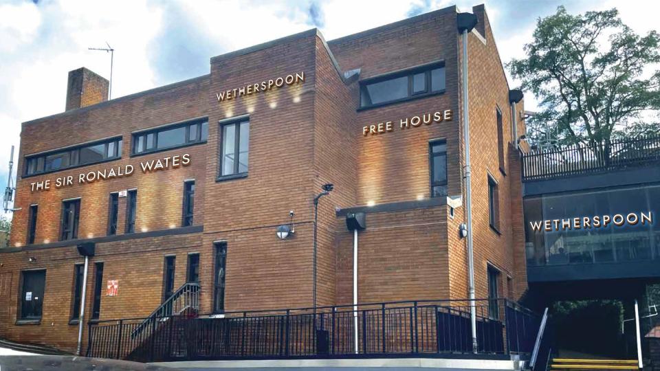 An external visual of The Sir Ronald Wates pub