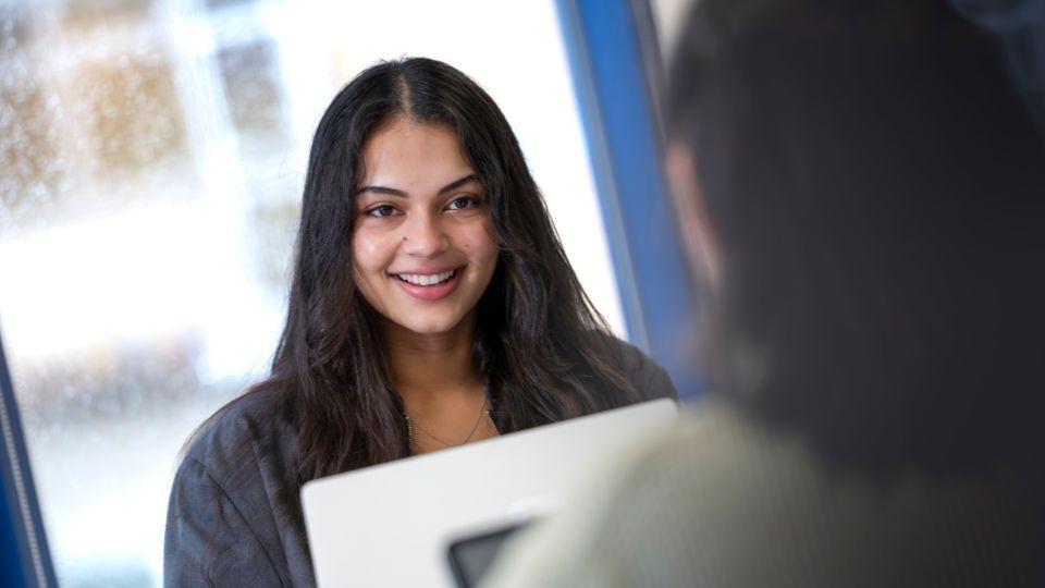 Female student smiling